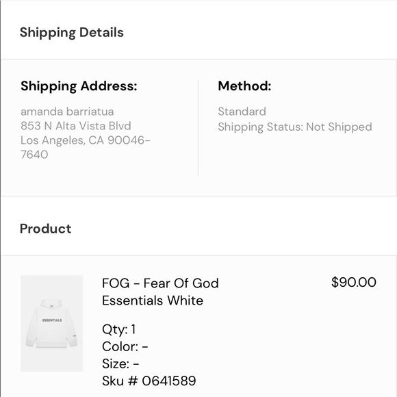 FEAR OF GOD ESSENTIALS Pullover Hoodie White - Picture 4 of 4